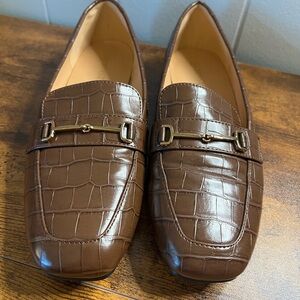 VGC Women's Size 8 TINSTREE, Faux Leather, Brown Loafers, Preppy, Office Wear
